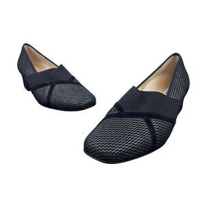 Hassia Womens Black & Silver Pattern Evelyn-J Block Heel Dress Shoes Size 7